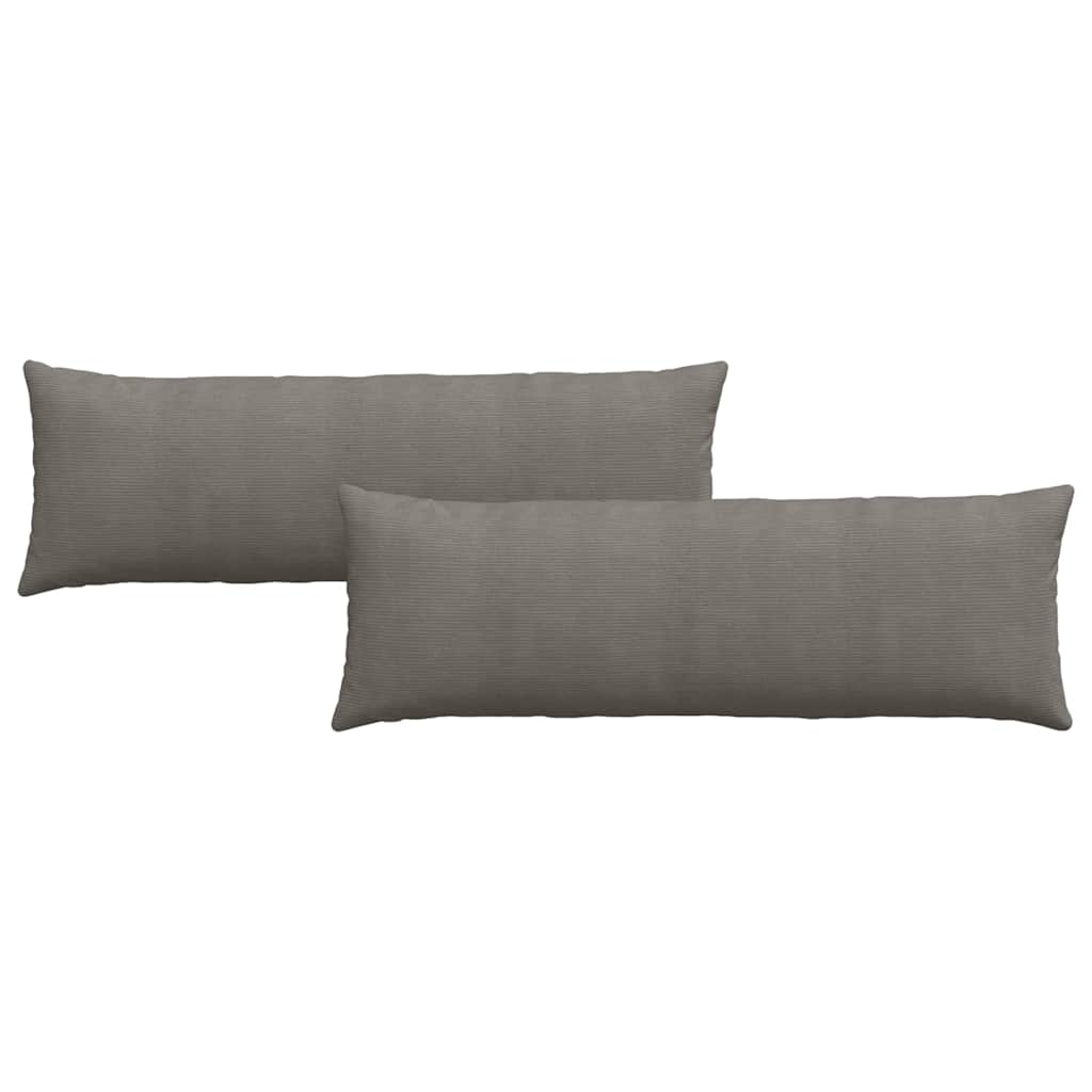 Sofakissen 2 Stück Hellgrau 120 x 40 cm Cordstoff