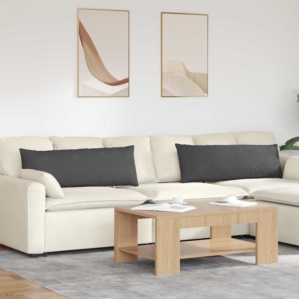 Sofakissen 2 Stück Dunkelgrau 120 x 40 cm Cordstoff