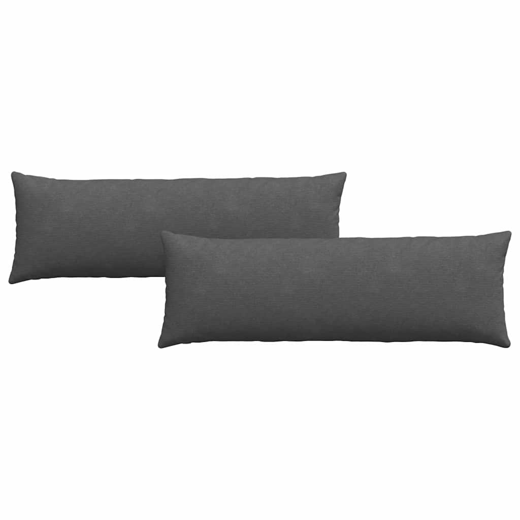 Sofakissen 2 Stück Dunkelgrau 120 x 40 cm Cordstoff