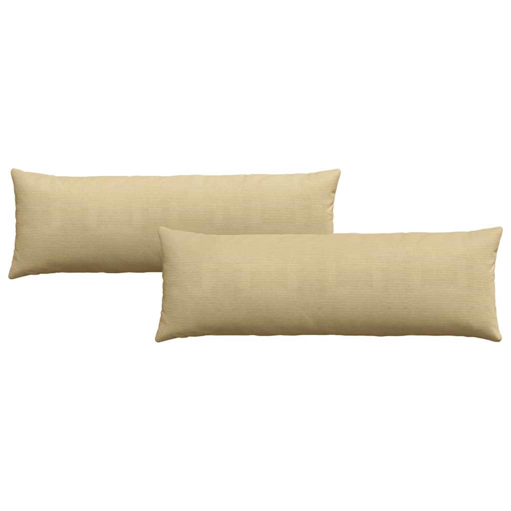 Sofakissen 2 Stück Grau-Grün 120 x 40 cm Cordstoff