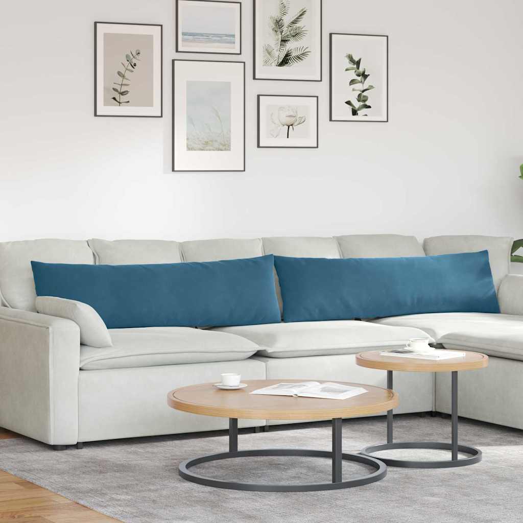 Sofakissen 2 Stück Blau 145 x 40 cm Cordstoff