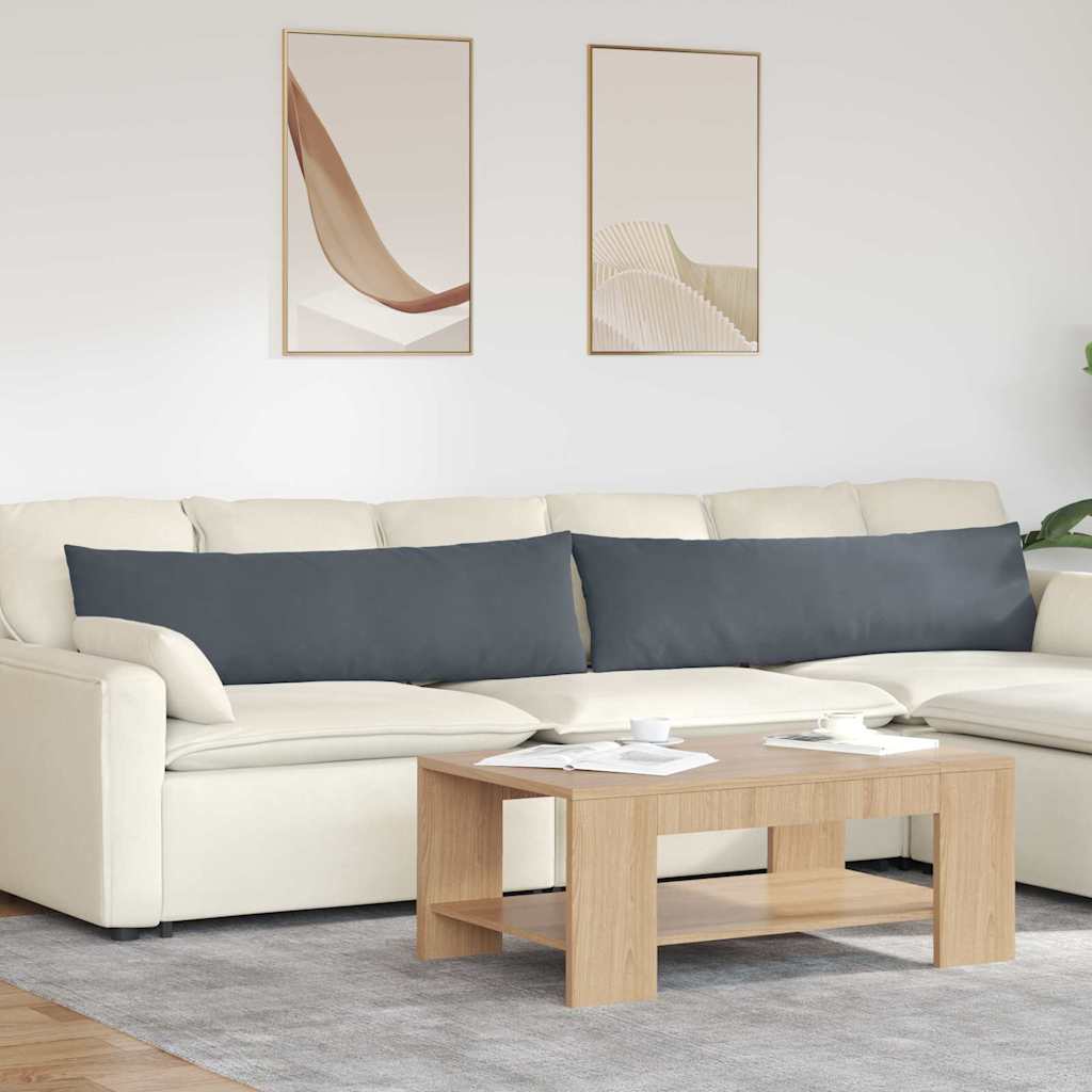 Sofakissen 2 Stück Dunkelgrau 145 x 40 cm Cordstoff