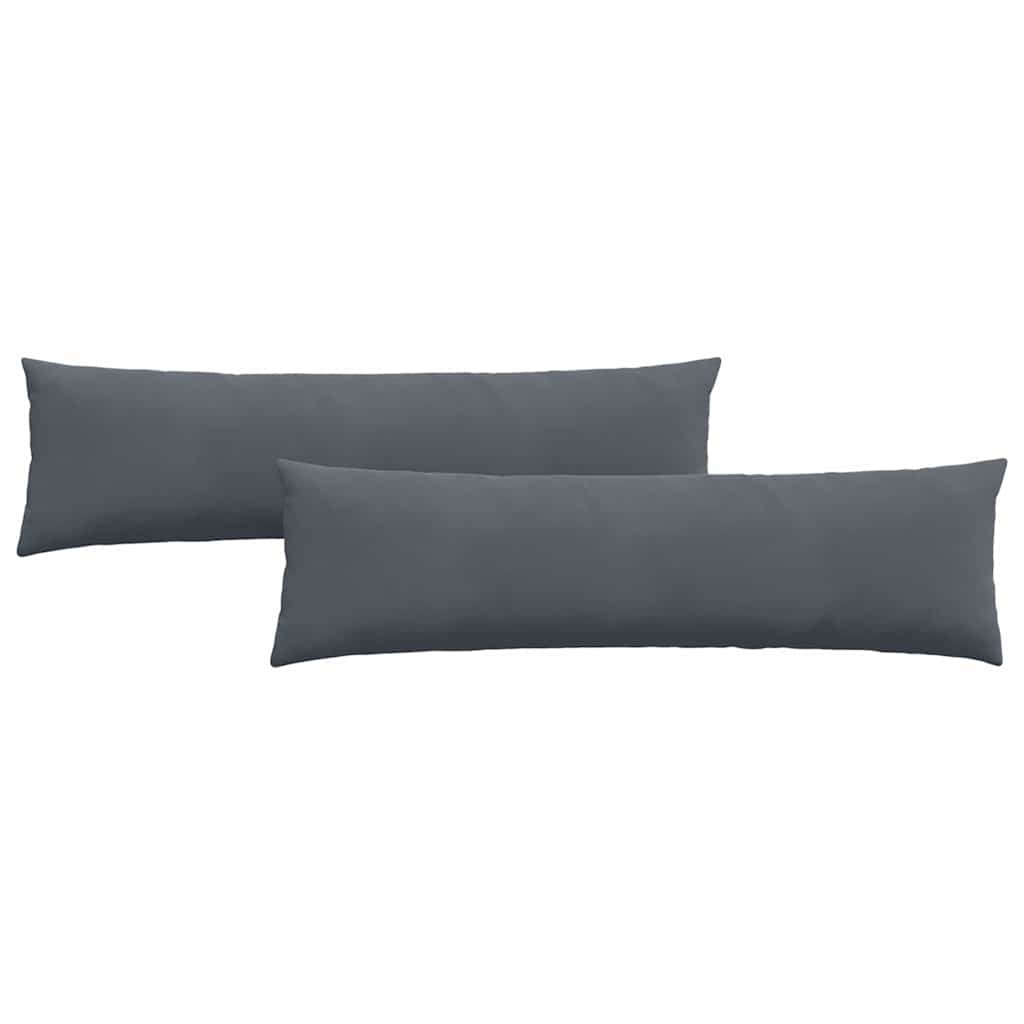 Sofakissen 2 Stück Dunkelgrau 145 x 40 cm Cordstoff