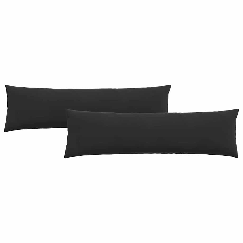 Sofakissen 2 Stück Schwarz 145 x 40 cm Cordstoff