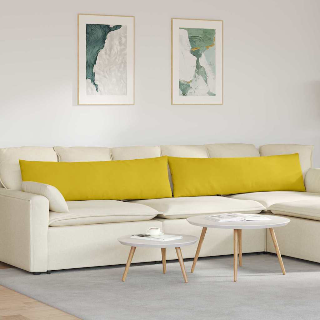 Sofakissen 2 Stück Gelb 145 x 40 cm Cordstoff
