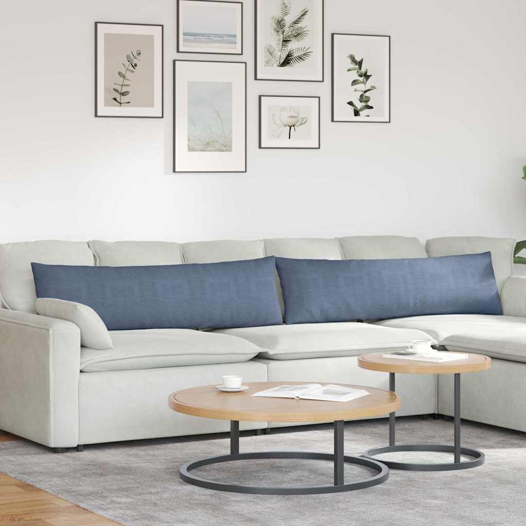 Sofakissen 2 Stück Blau 145 x 40 cm Cordstoff