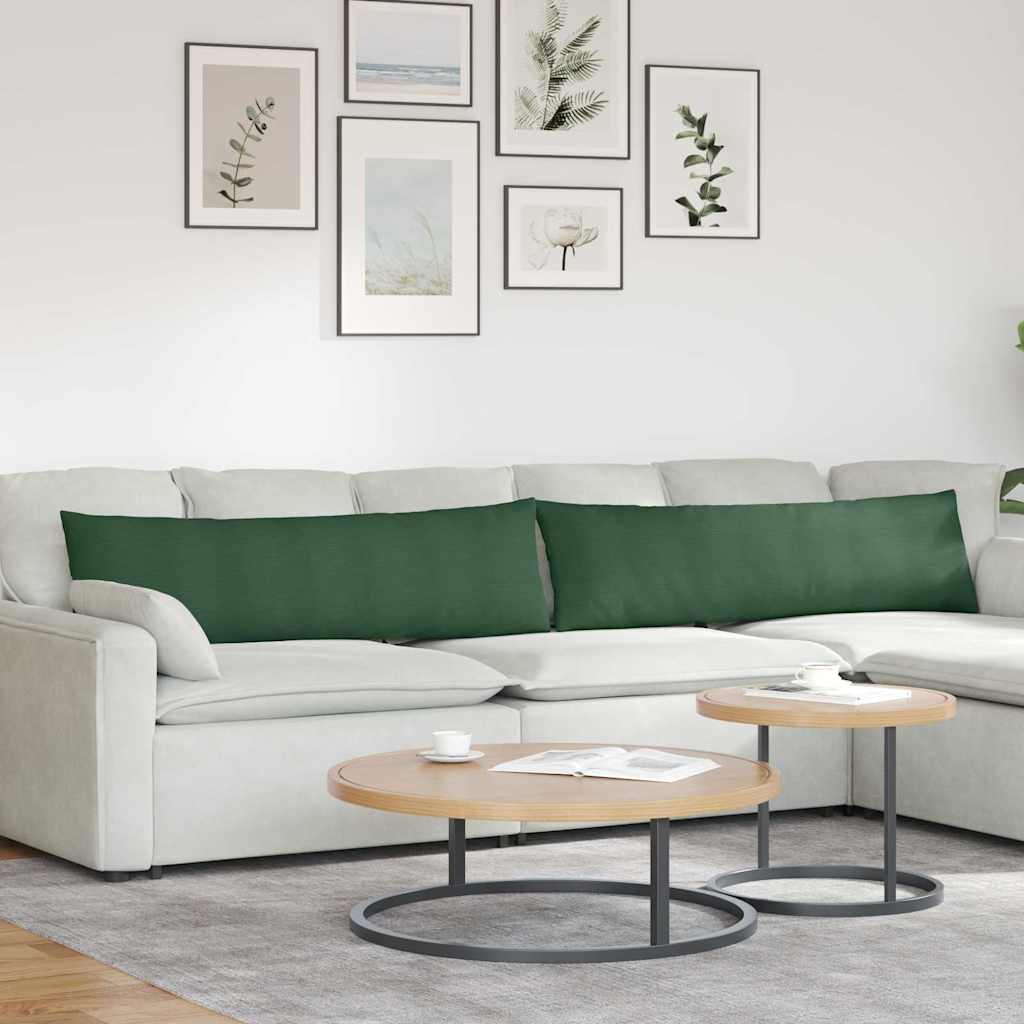 Sofakissen 2 Stück Dunkelgrün 145 x 40 cm Cordstoff