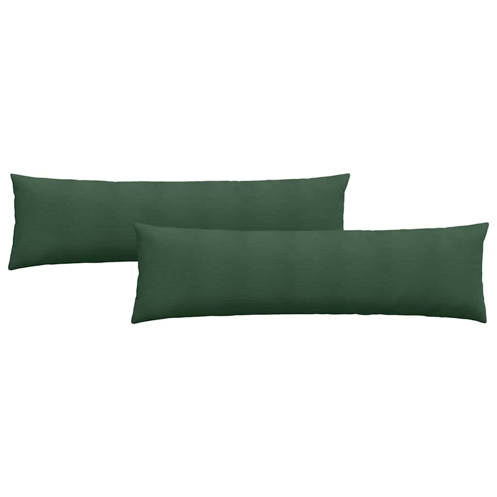 Sofakissen 2 Stück Dunkelgrün 145 x 40 cm Cordstoff