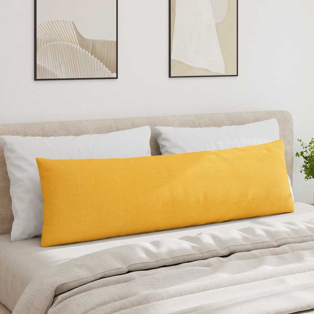 Sofakissen 2 Stück Helles Gelb 145 x 40 cm Cordstoff