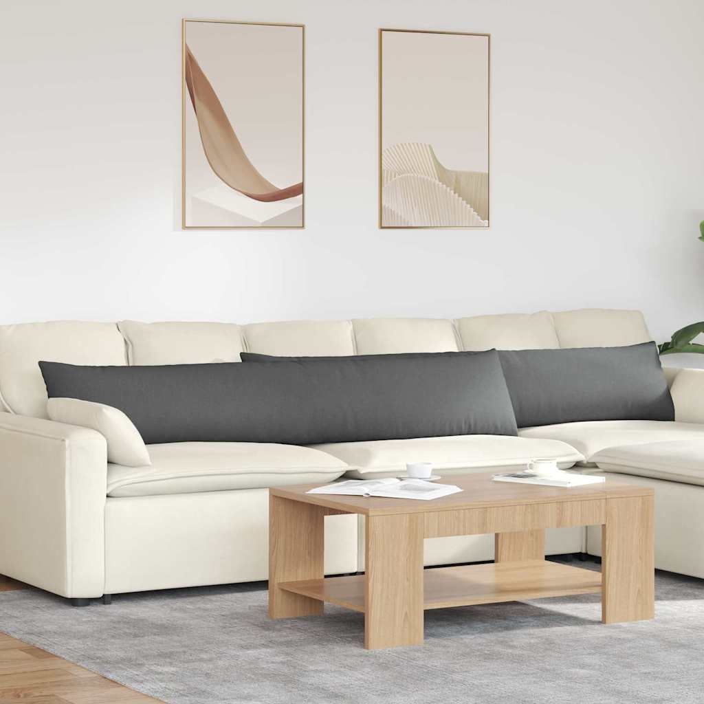 Sofakissen 2 pcs Dunkelgrau 200 x 40 cm Stoff