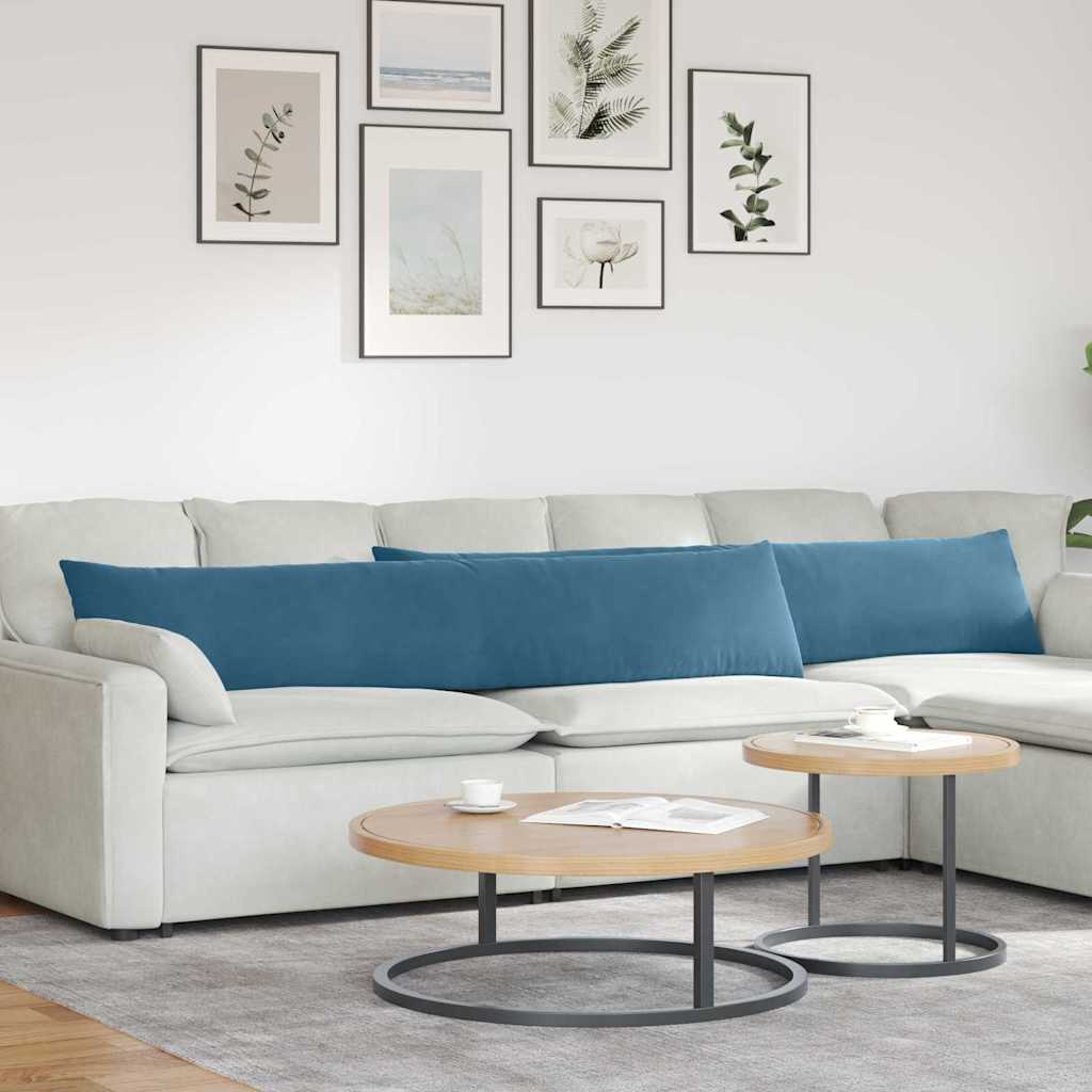Sofakissen 2 Stück Blau 200 x 40 cm Cordstoff