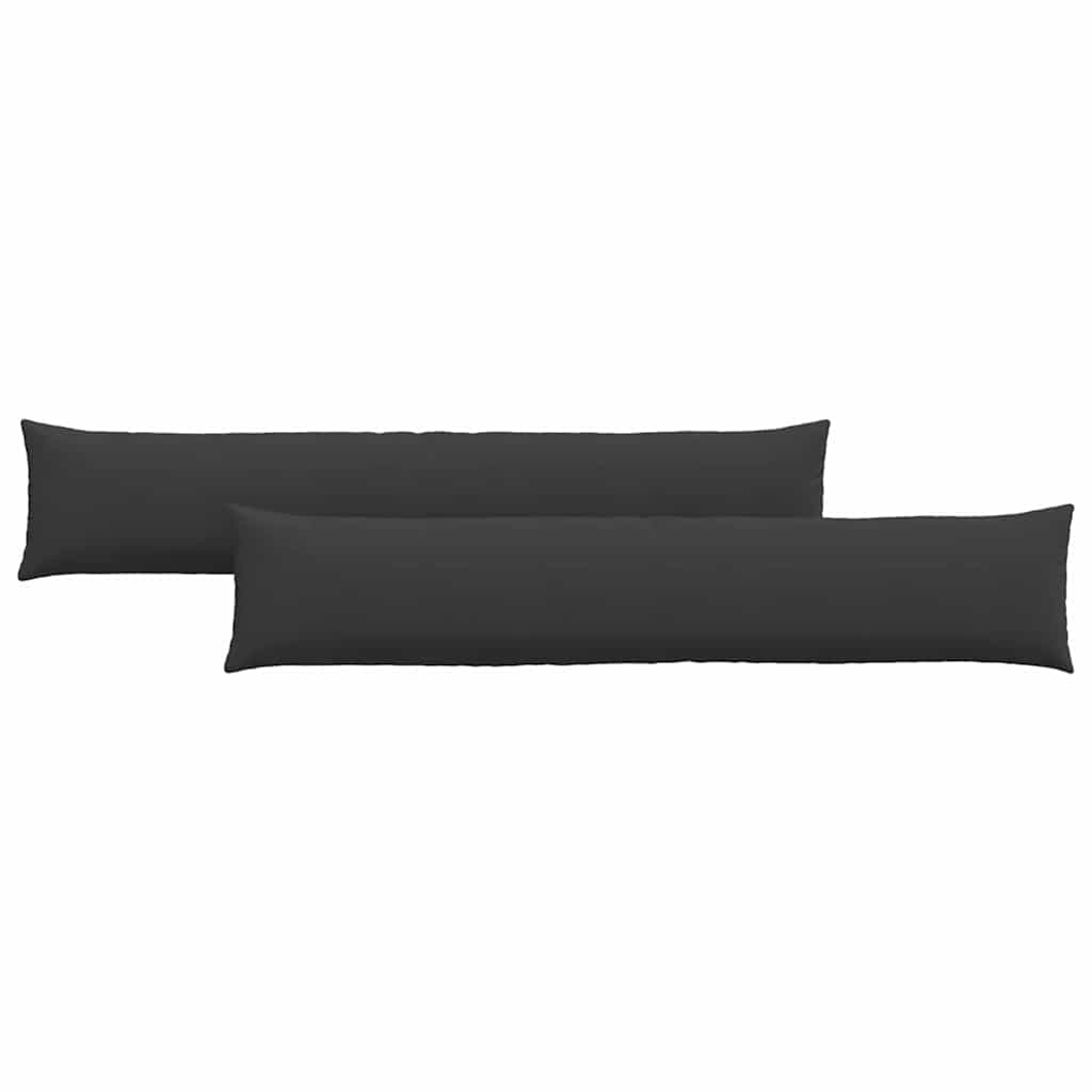 Sofakissen 2 Stück Schwarz 200 x 40 cm Stoff