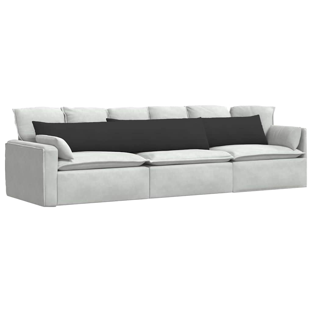 Sofakissen 2 Stück Schwarz 200 x 40 cm Stoff