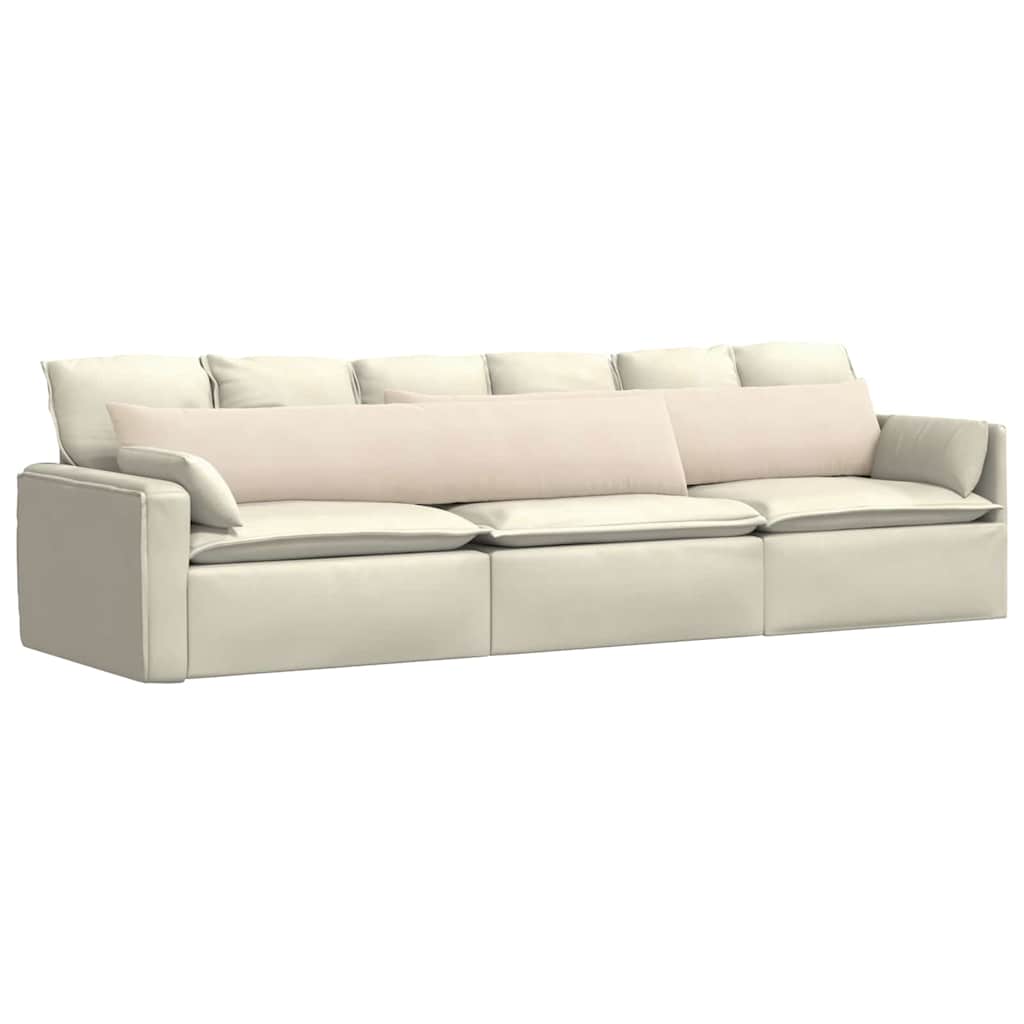Sofakissen 2 Stück Beige 200 x 40 cm Stoff