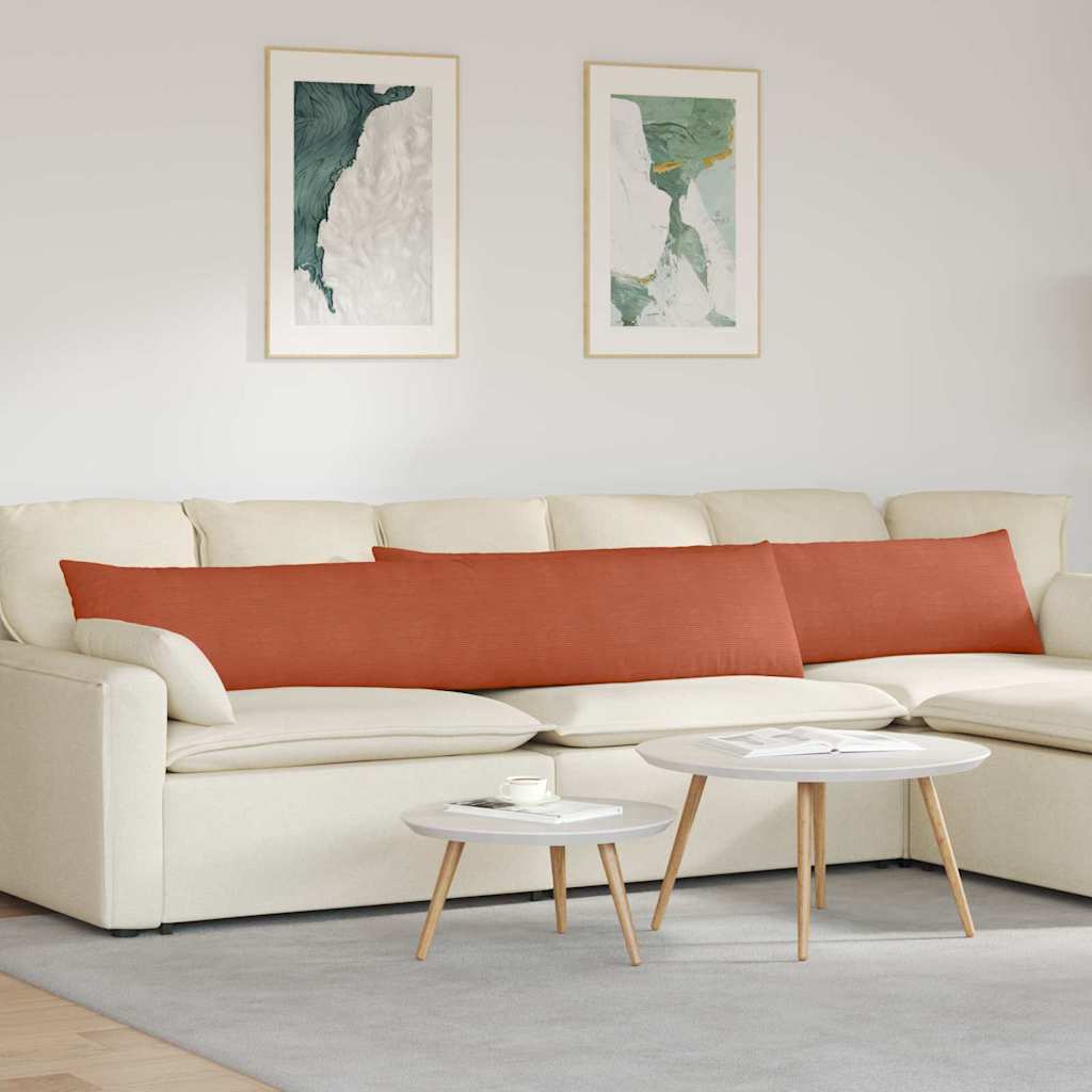 Sofakissen 2 Stück Rot-Orange 200 x 40 cm Cordstoff