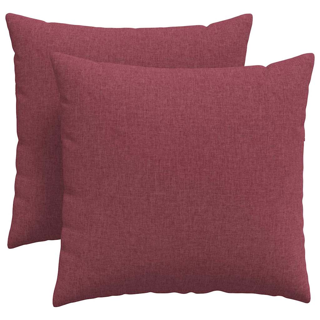 Sofakissen 2 pcs Weinrot 45 x 45 cm Stoff