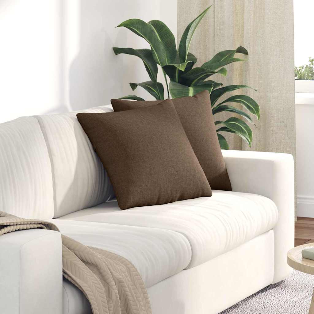 Sofakissen 2 pcs Braun 45 x 45 cm Stoff