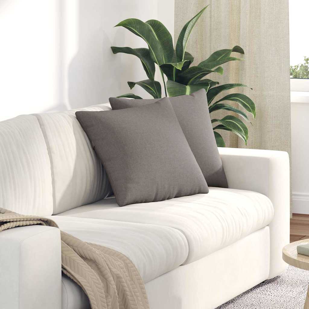 Sofakissen 2 pcs Taupe 45 x 45 cm Stoff