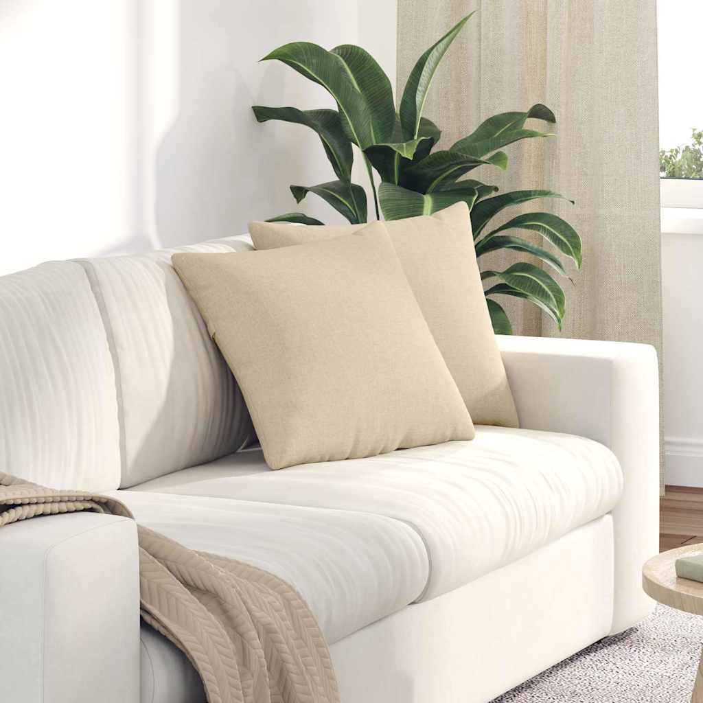 Sofakissen 2 pcs Creme 45 x 45 cm Stoff