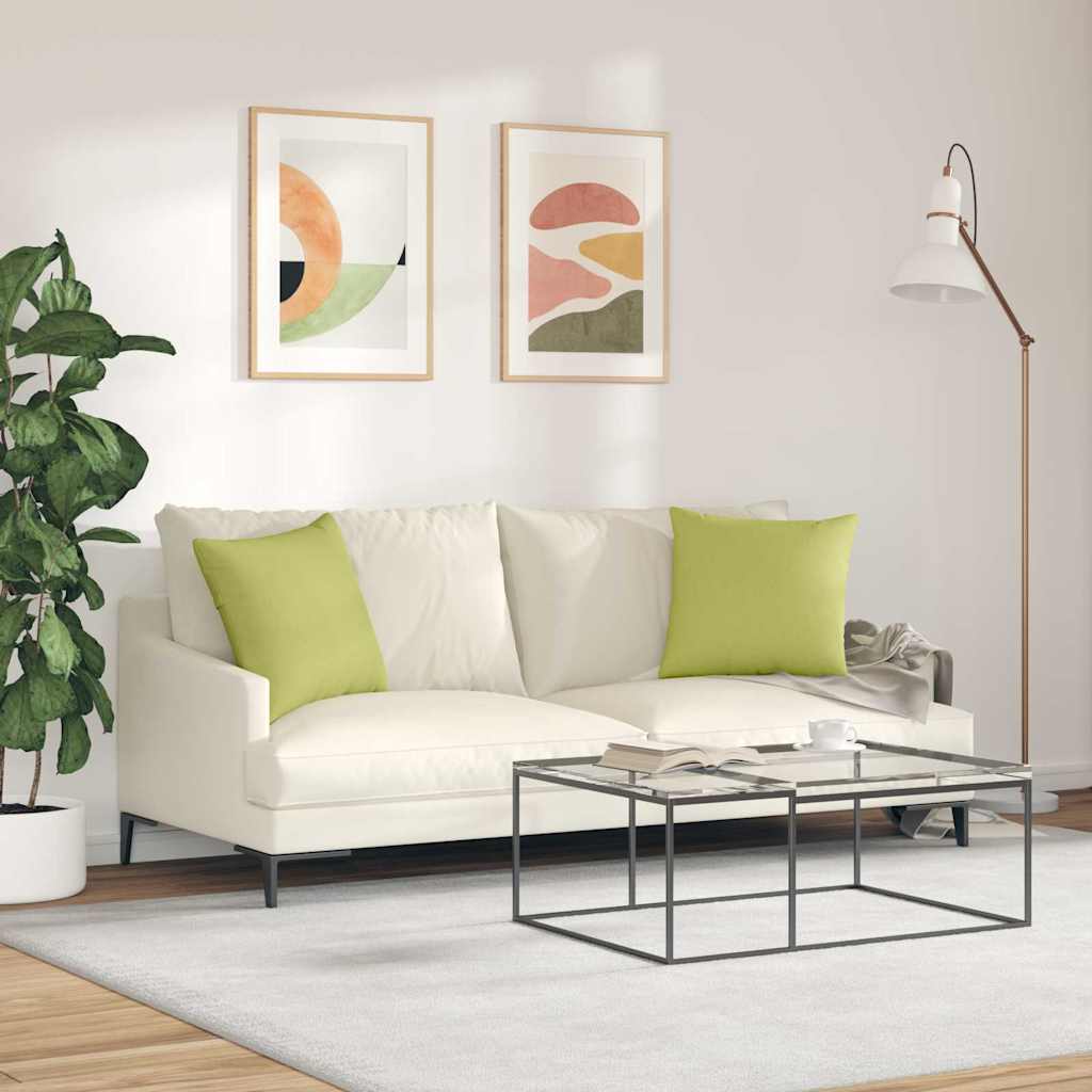 Sofakissen 2 pcs Hellgrün 45 x 45 cm Stoff