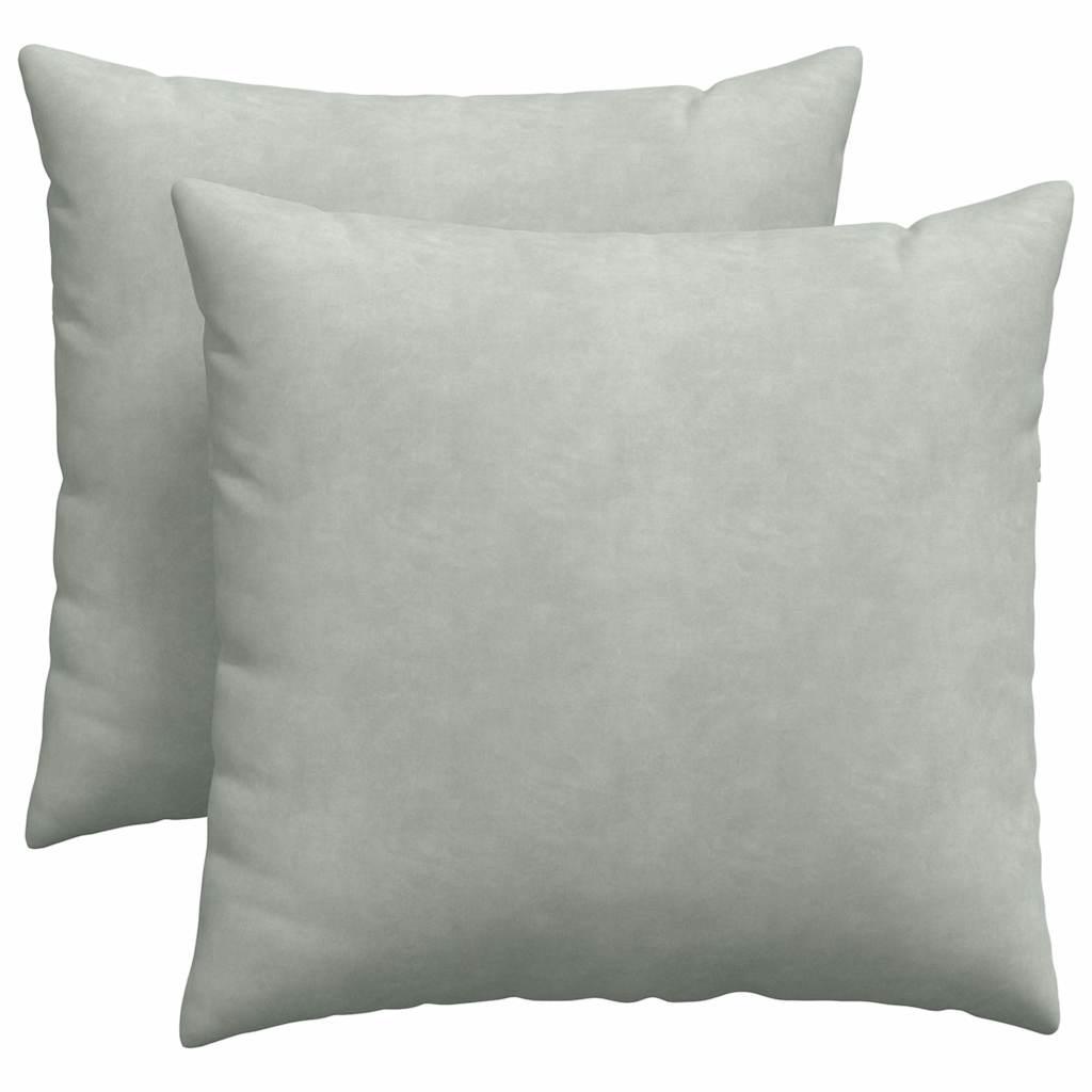 Sofakissen 2 Stück Hellgrau 45 x 45 cm Cordstoff