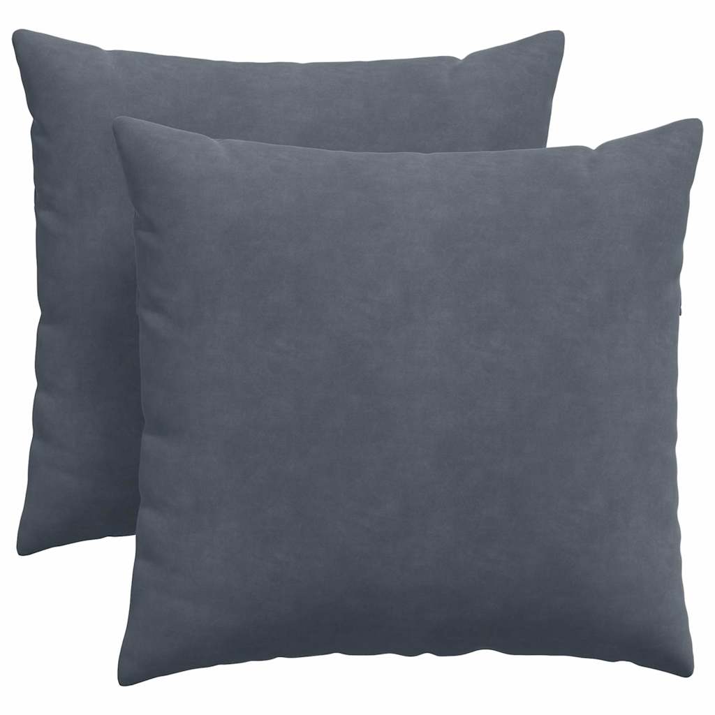 Sofakissen 2 Stück Dunkelgrau 45 x 45 cm Cordstoff
