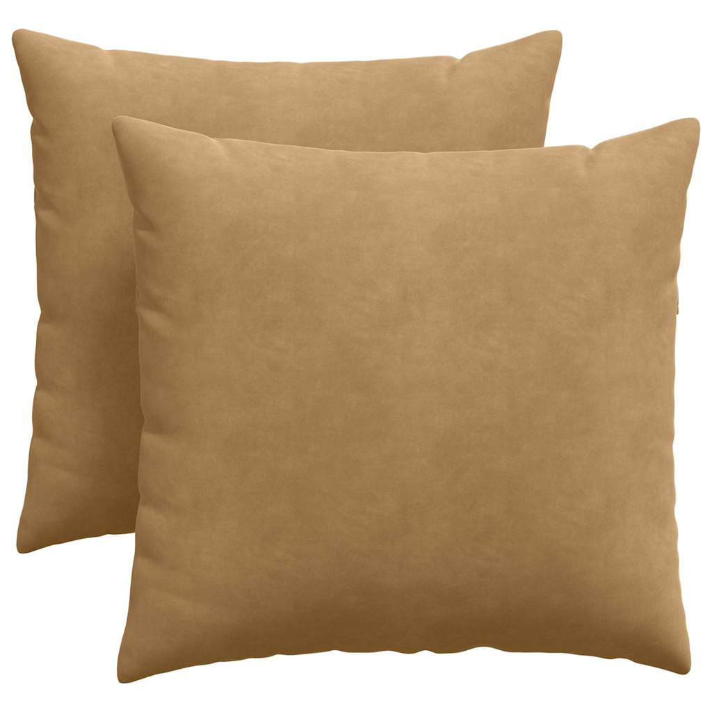 Sofakissen 2 Stück Braun 45 x 45 cm Cordstoff
