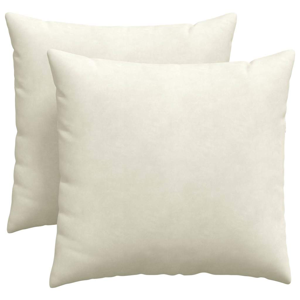 Sofakissen 2 Stück Creme 45 x 45 cm Cordstoff