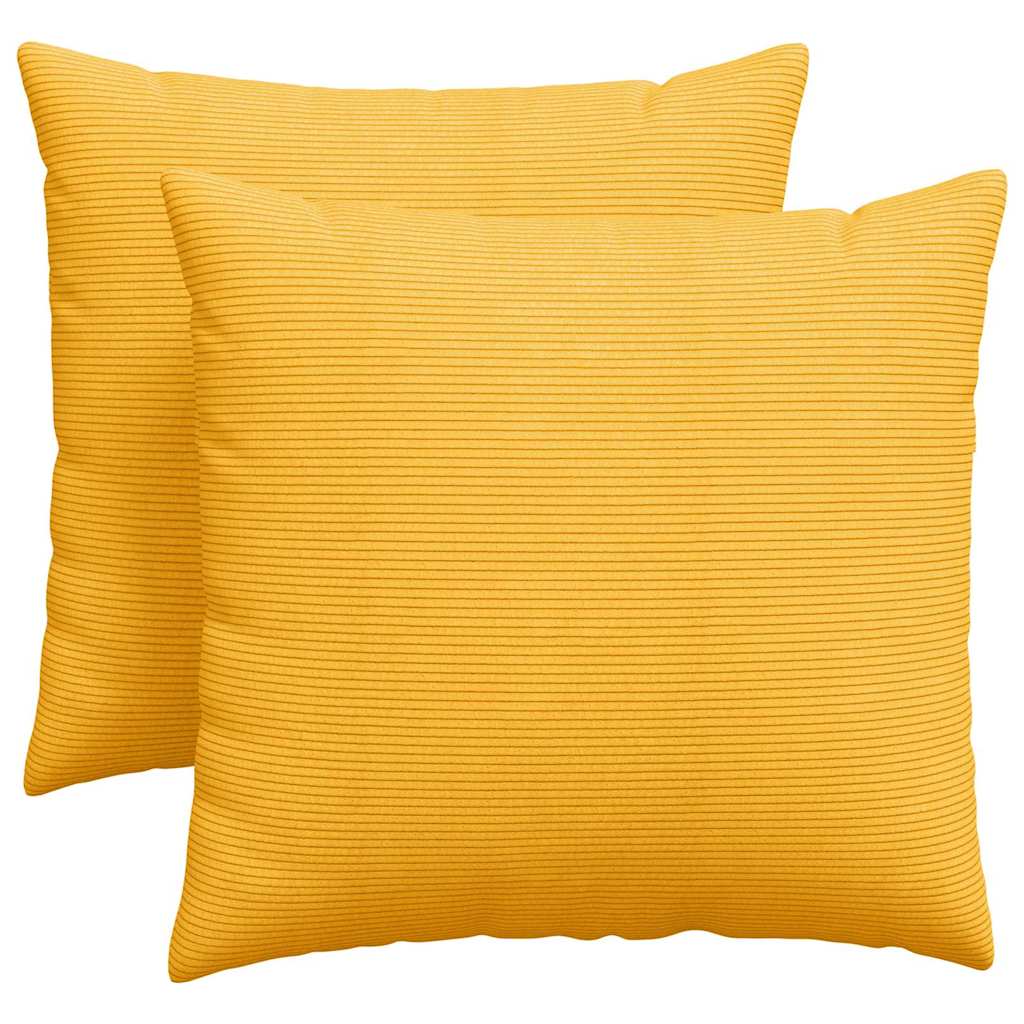 Sofakissen 2 Stück Helles Gelb 45 x 45 cm Cordstoff