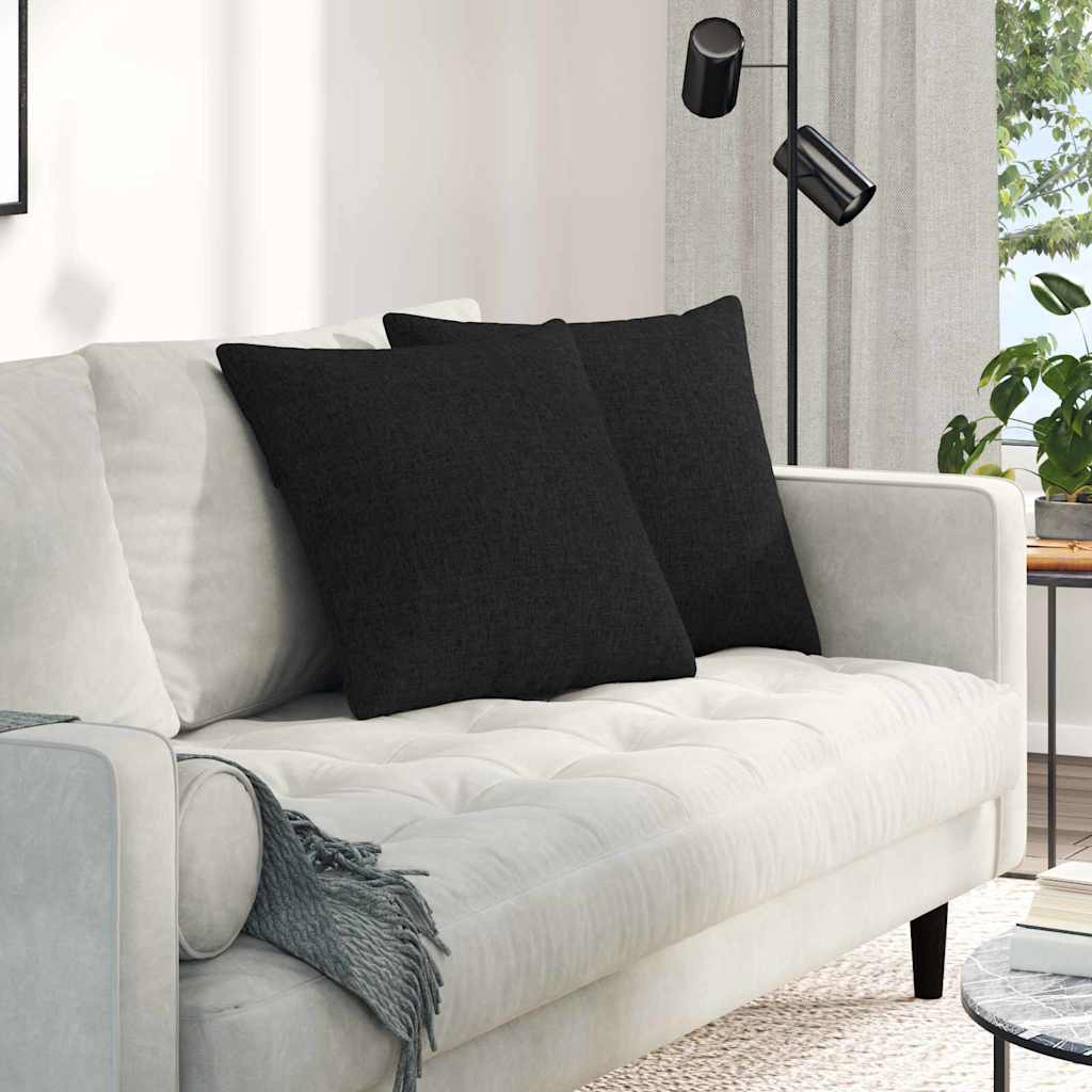 Sofakissen 2 pcs Schwarz 50 x 50 cm Stoff