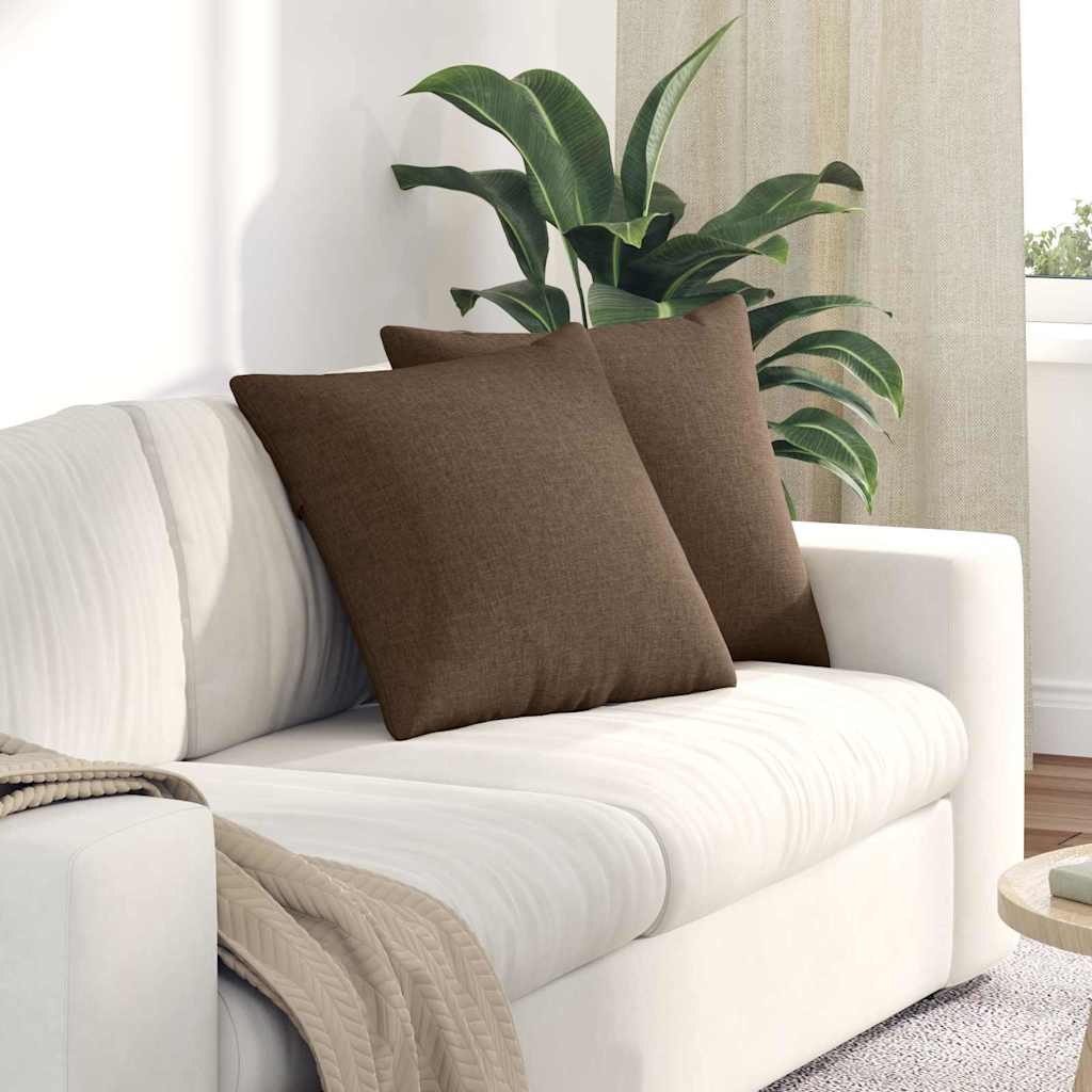 Sofakissen 2 pcs Braun 50 x 50 cm Stoff