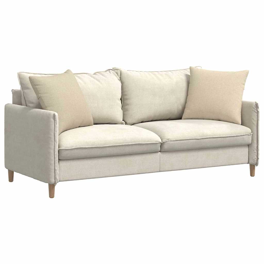 Sofakissen 2 pcs Creme 50 x 50 cm Stoff