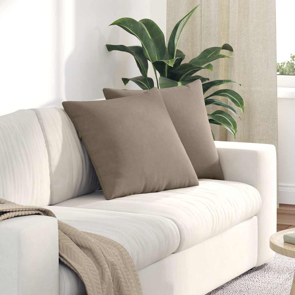 Sofakissen 2 Stück Taupe 50 x 50 cm Stoff