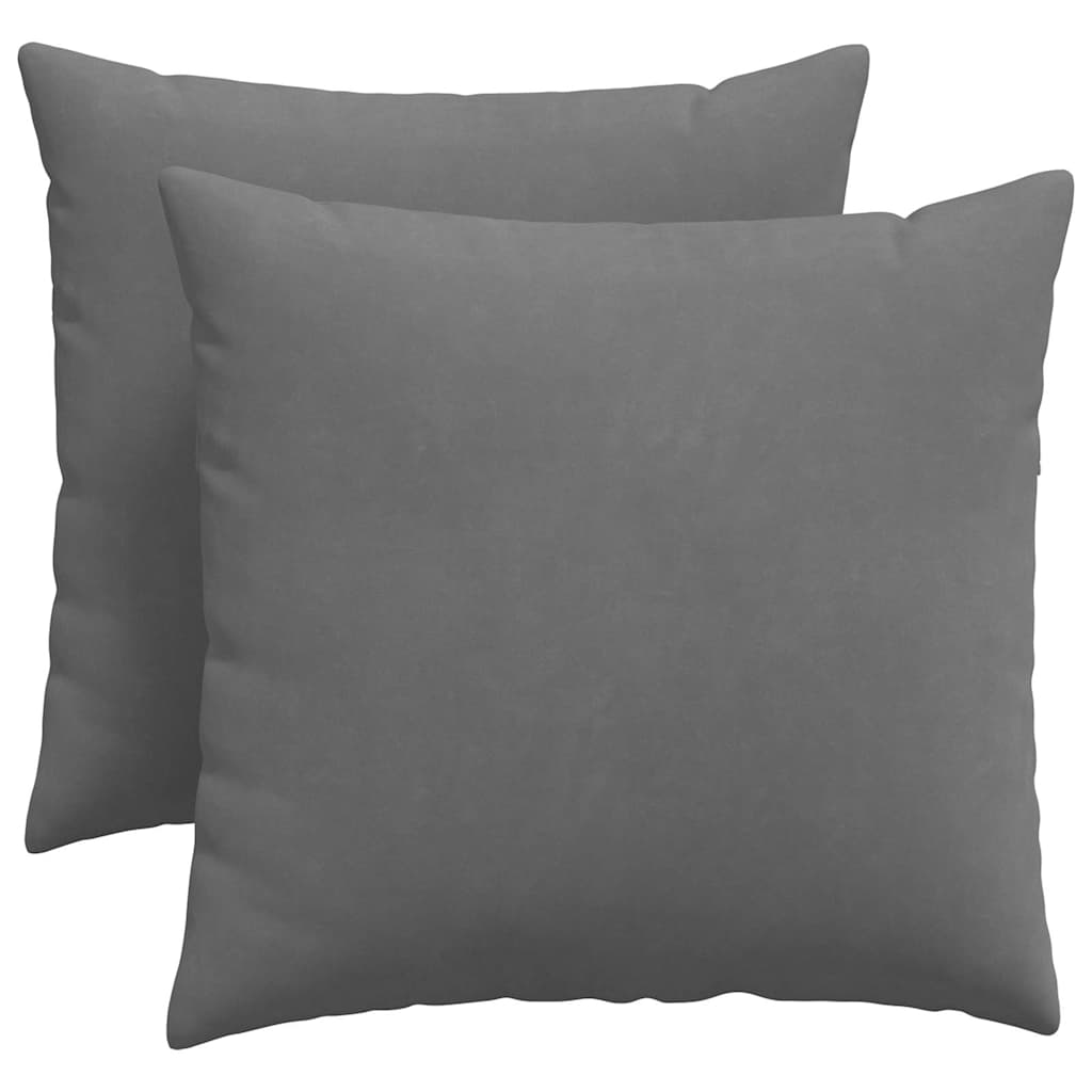 Sofakissen 2 Stück Dunkelgrau 50 x 50 cm Stoff