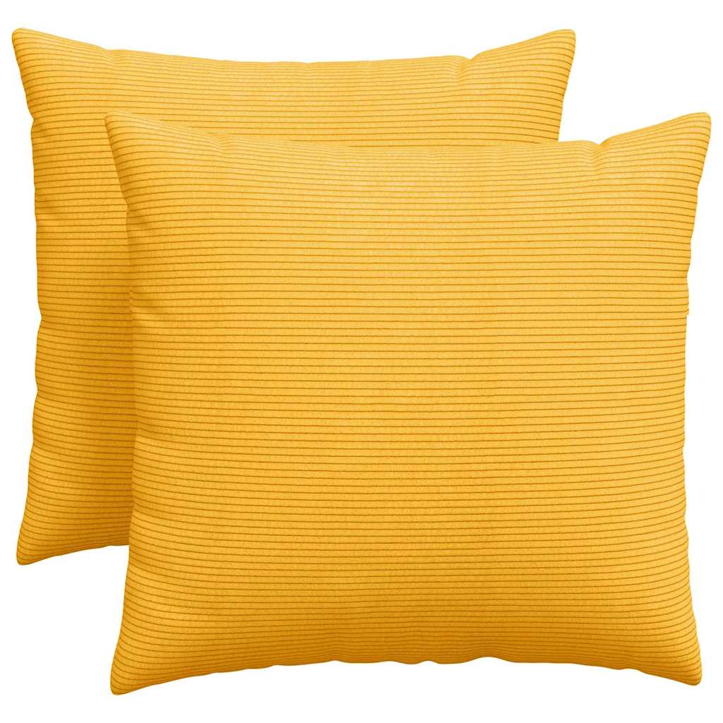 Sofakissen 2 Stück Helles Gelb 50 x 50 cm Cordstoff