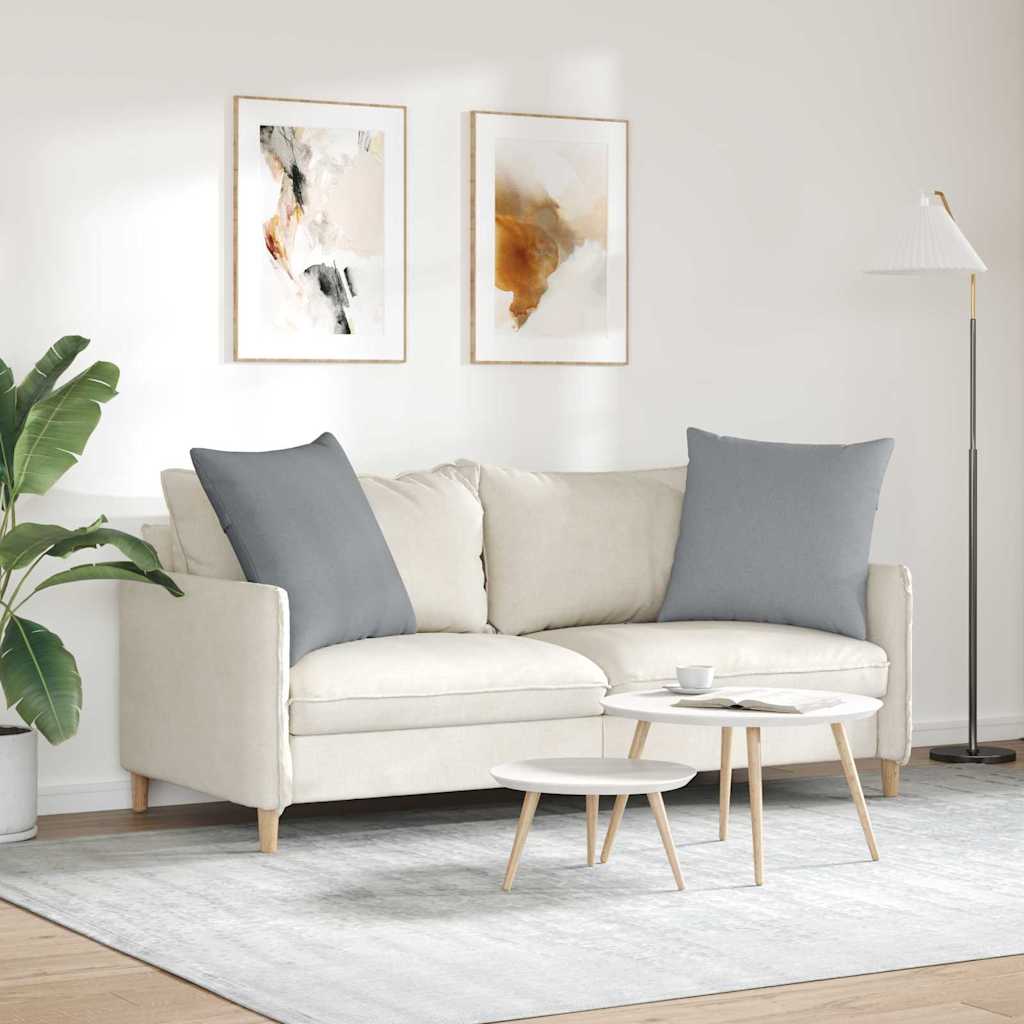 Sofakissen 2 pcs Hellgrau 60 x 60 cm Stoff
