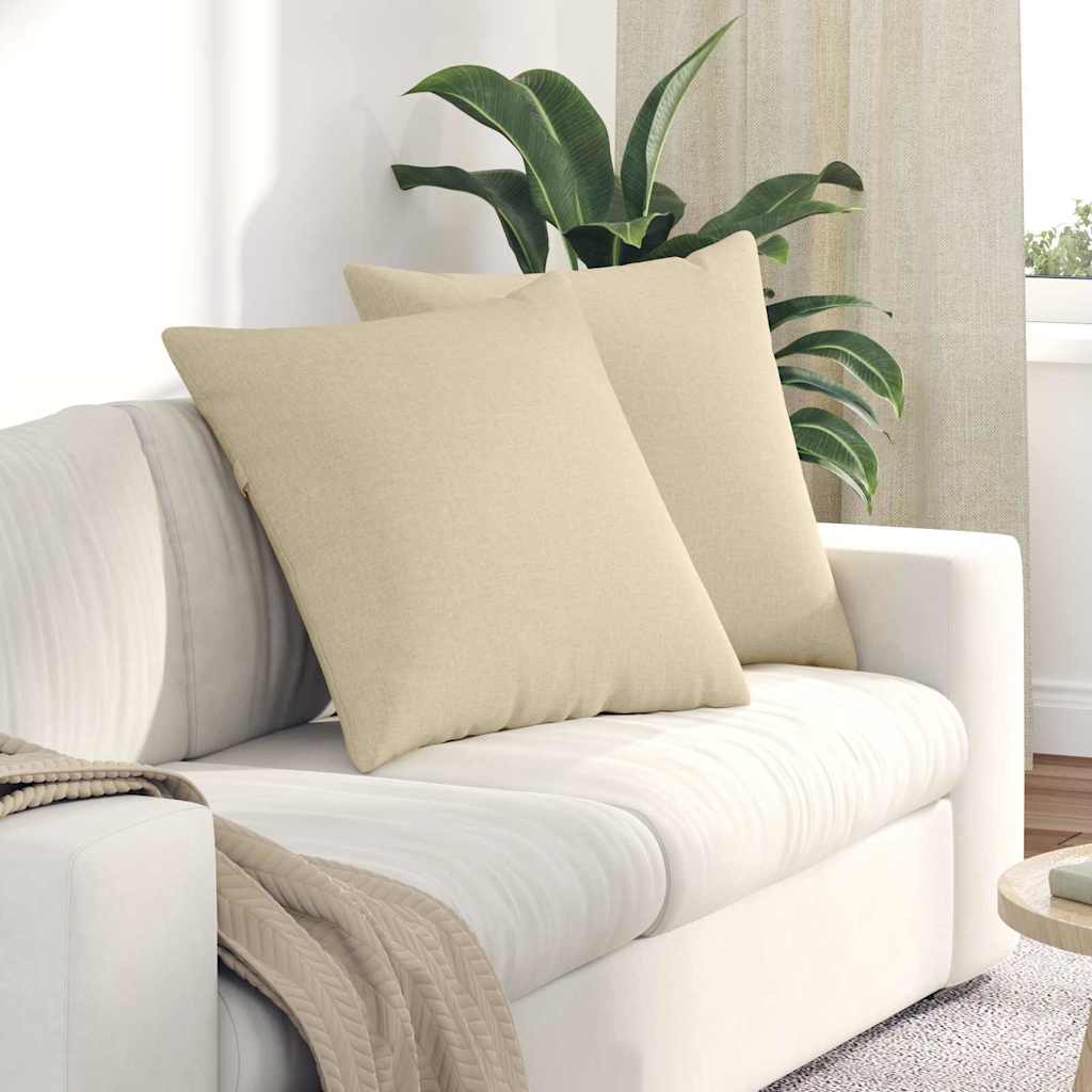 Sofakissen 2 pcs Creme 60 x 60 cm Stoff