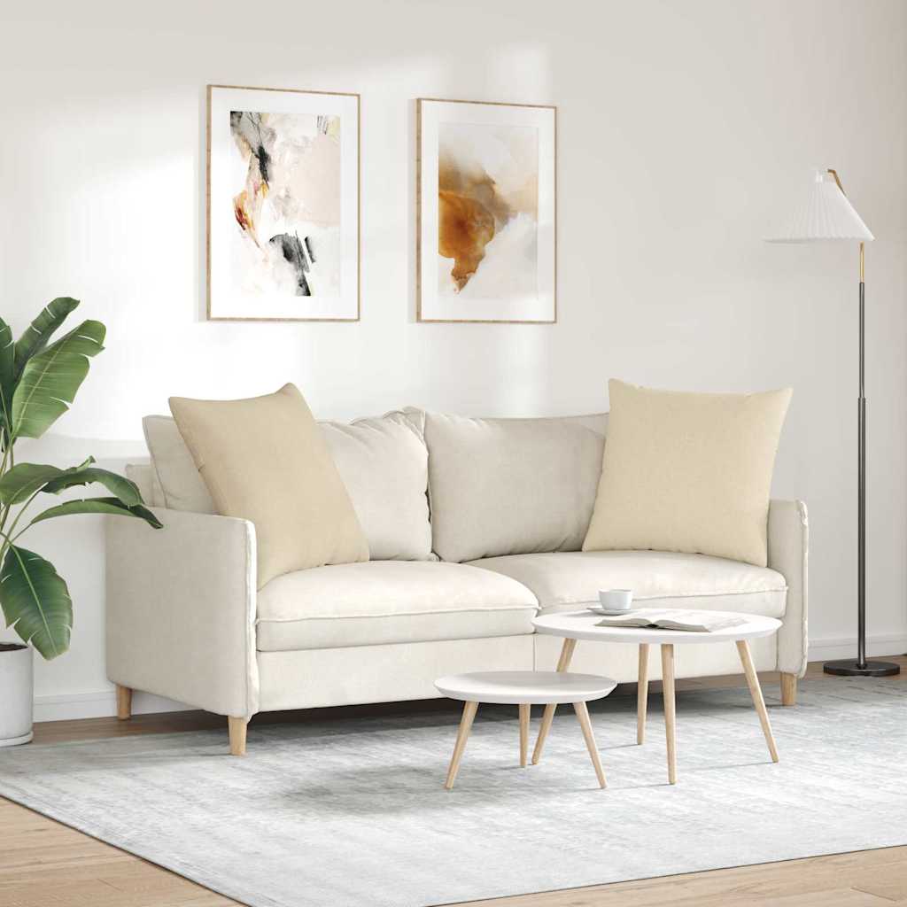 Sofakissen 2 pcs Creme 60 x 60 cm Stoff