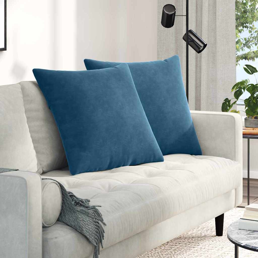 Sofakissen 2 Stück Blau 60 x 60 cm Cordstoff