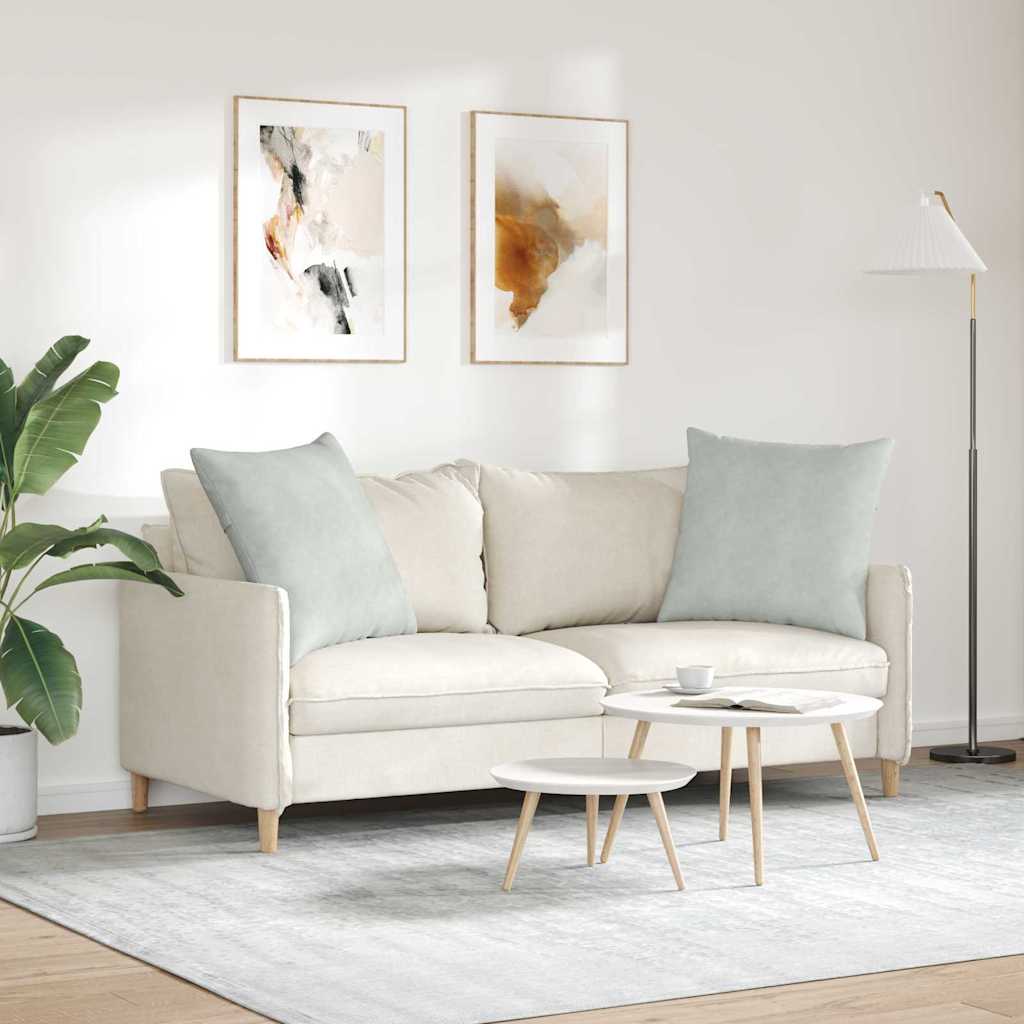 Sofakissen 2 Stück Hellgrau 60 x 60 cm Cordstoff