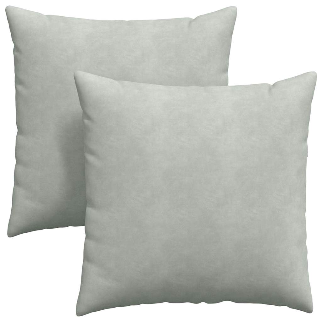 Sofakissen 2 Stück Hellgrau 60 x 60 cm Cordstoff