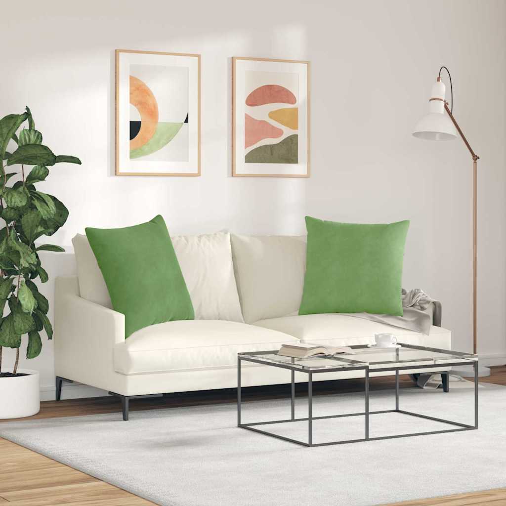 Sofakissen 2 Stück Hellgrün 60 x 60 cm Cordstoff
