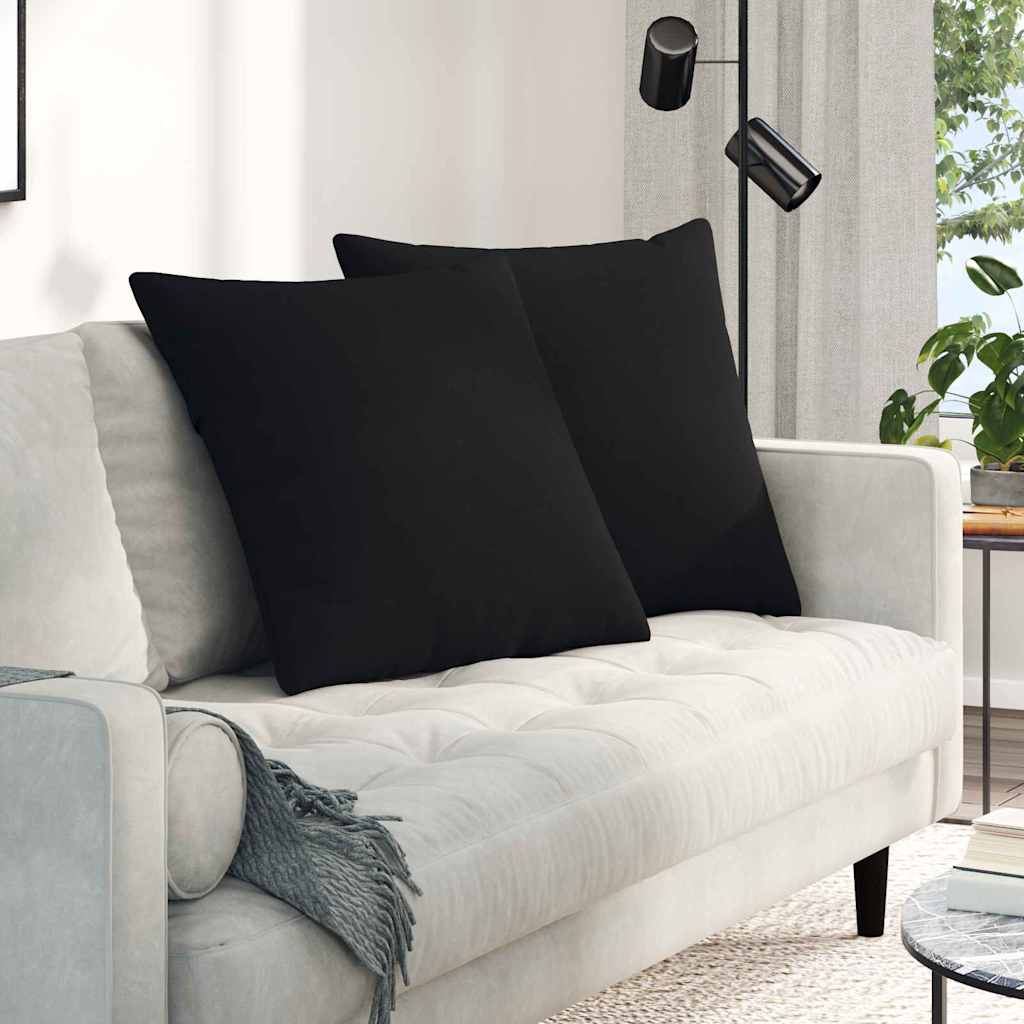 Sofakissen 2 Stück Schwarz 60 x 60 cm Stoff