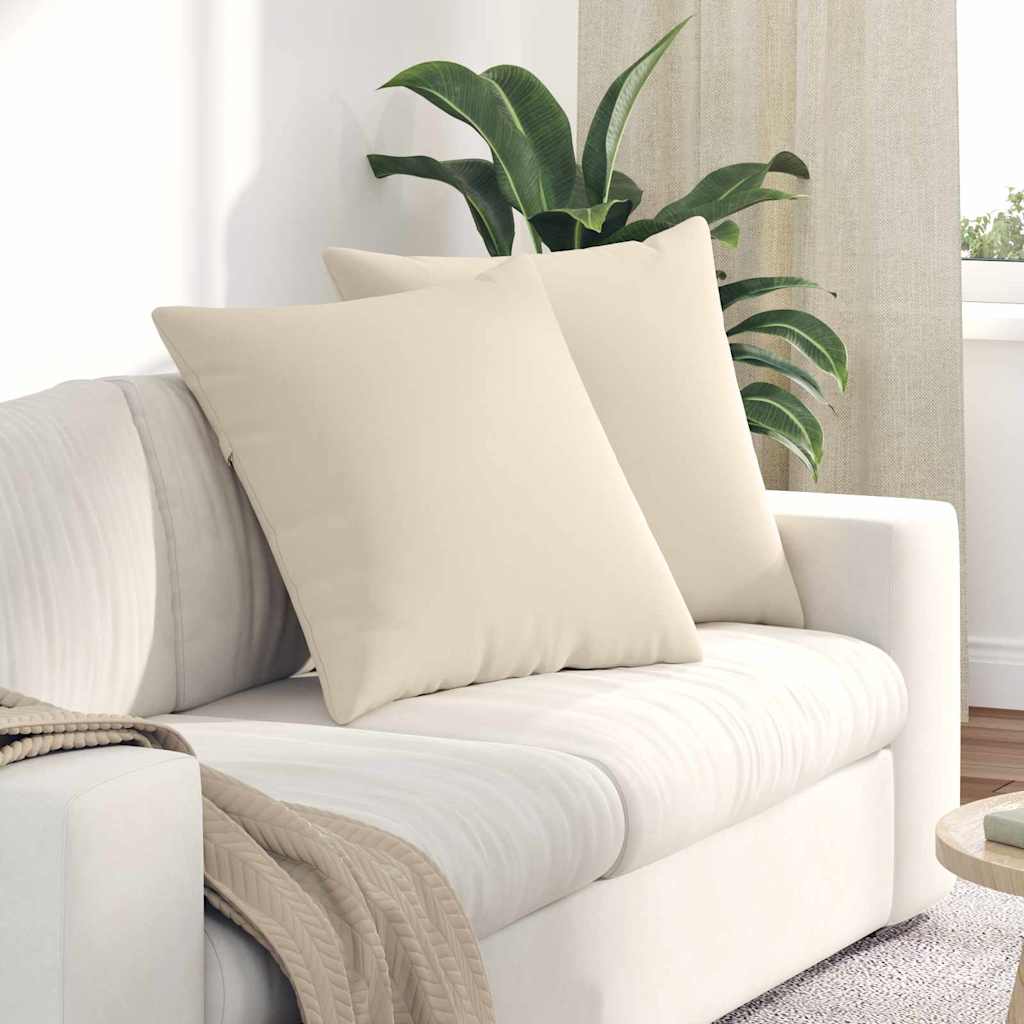 Sofakissen 2 Stück Beige 60 x 60 cm Stoff
