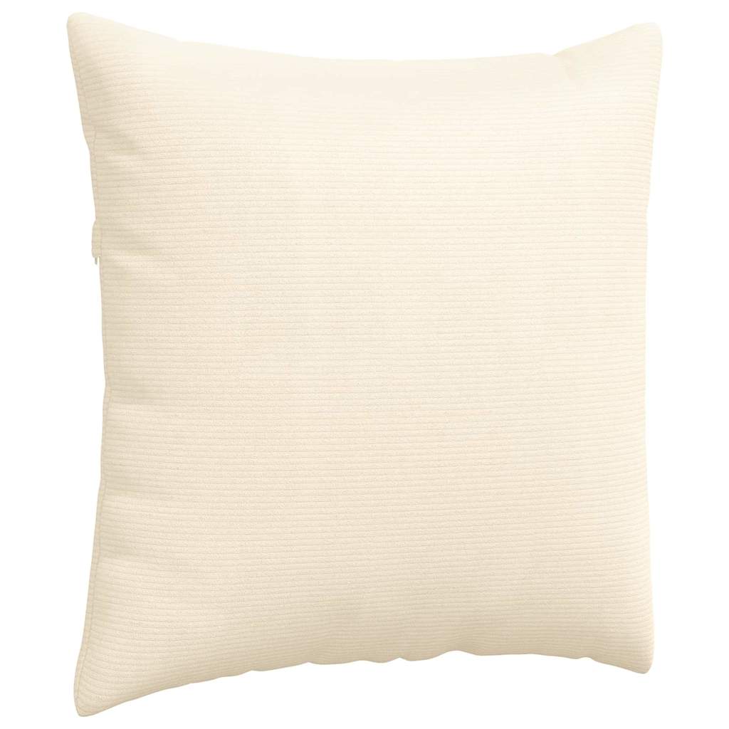 Sofakissen 2 Stück Creme 60 x 60 cm Cordstoff