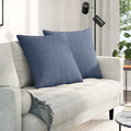 Sofakissen 2 Stück Blau 60 x 60 cm Cordstoff