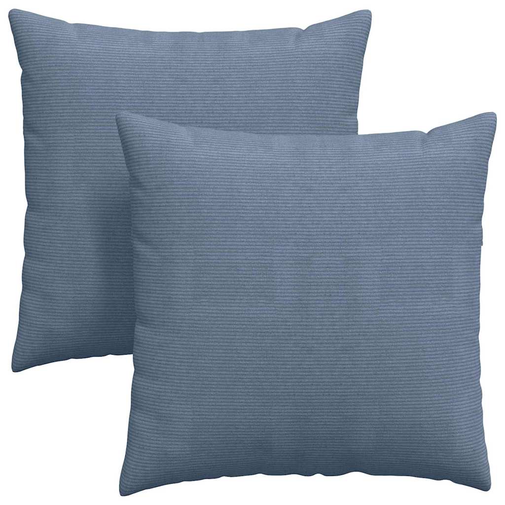 Sofakissen 2 Stück Blau 60 x 60 cm Cordstoff