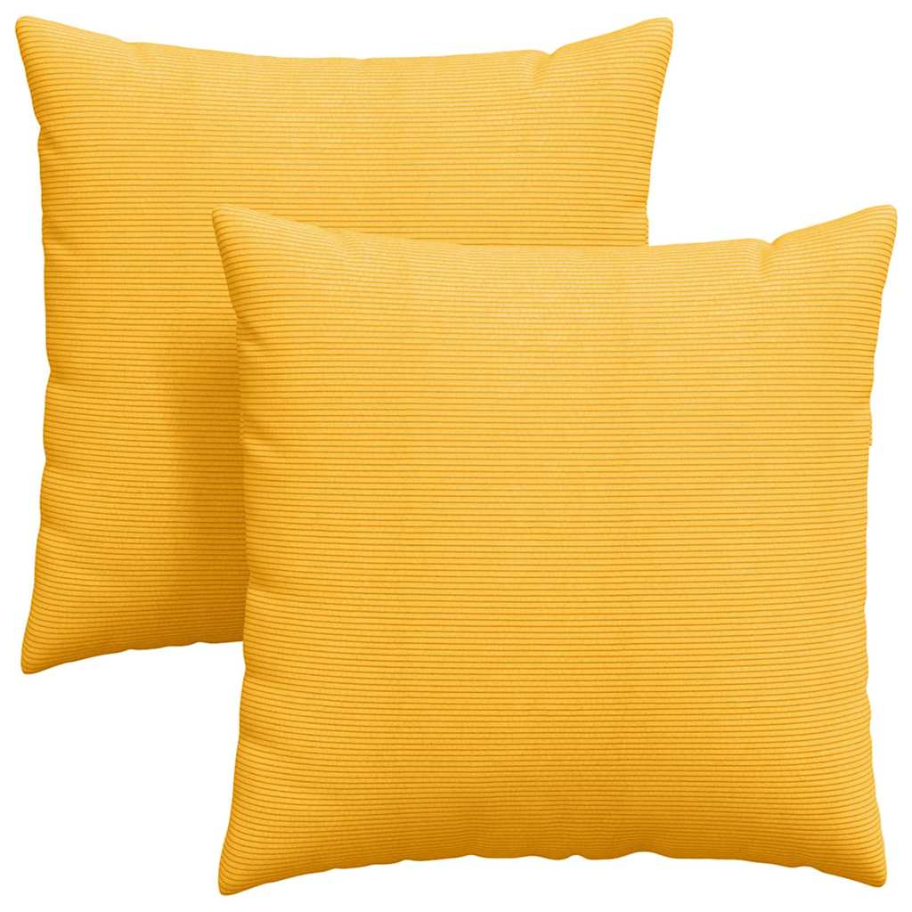 Sofakissen 2 Stück Helles Gelb 60 x 60 cm Cordstoff