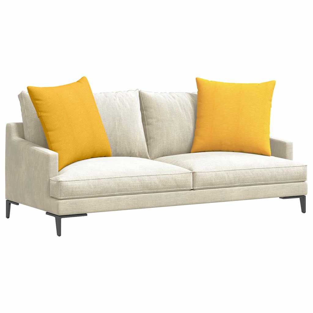 Sofakissen 2 Stück Helles Gelb 60 x 60 cm Cordstoff