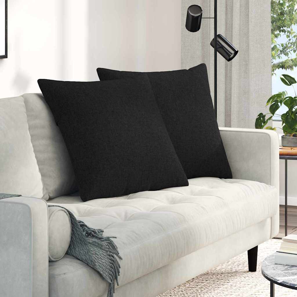Sofakissen 2 pcs Schwarz 80 x 80 cm Stoff